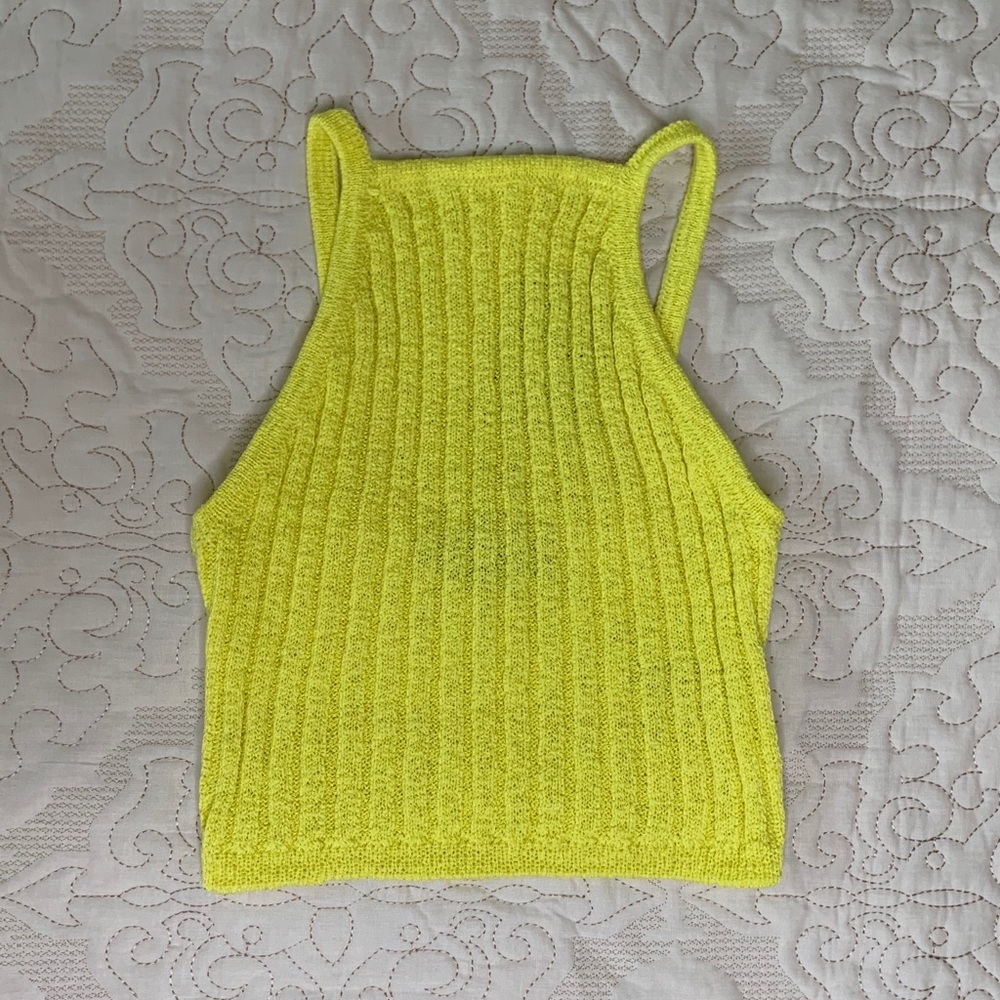 Yellow sweater tank top